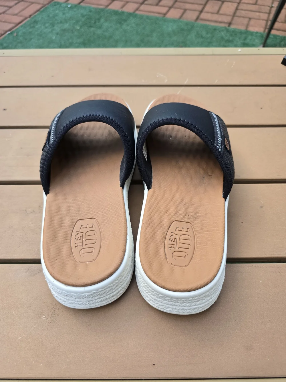 HEYDUDE Tide Espadrille Slide Sandals Black Size 7W